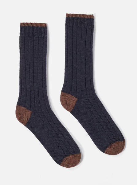 Universal Works 11330 Hike Socks In Navy