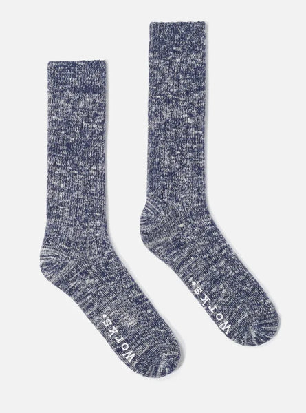 Universal Works 23771 Slub Sock In Navy