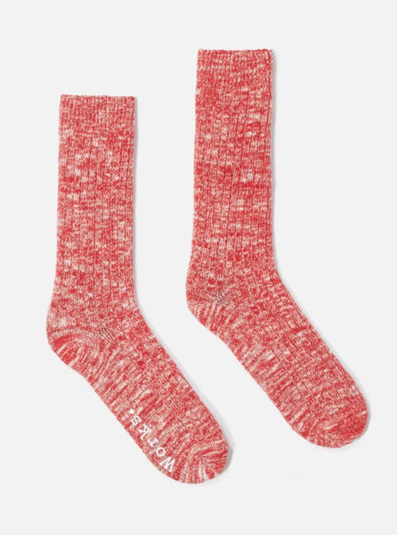 Universal Works 23771 Slub Sock In Red