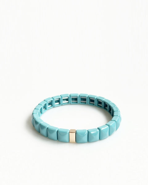 The Aloft Shop Turquoise Diamond Cut Tile Bracelet