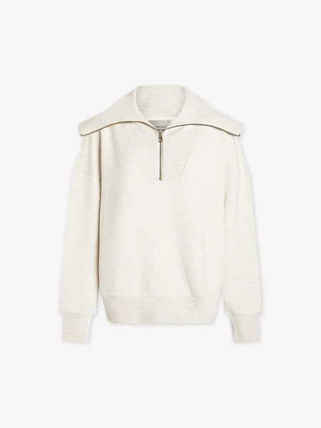 Varley Catherine Half Zip Sweat - Ivory Marl