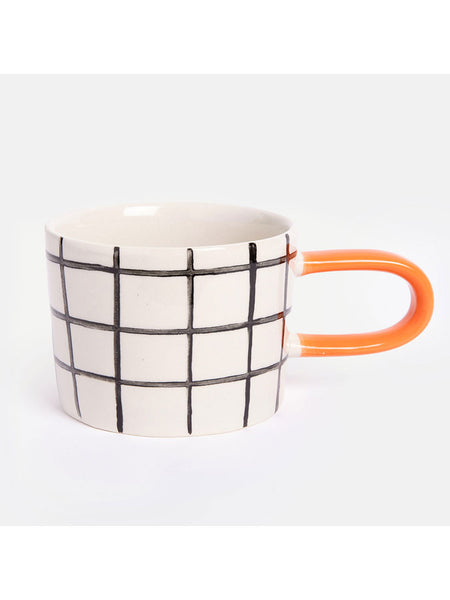 Caroline Gardner Mono Grid Mug