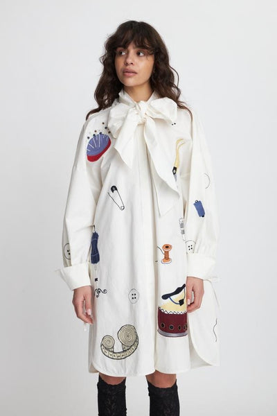 Stella Nova Embroidered Tailors Wardrobe Shirt Dress