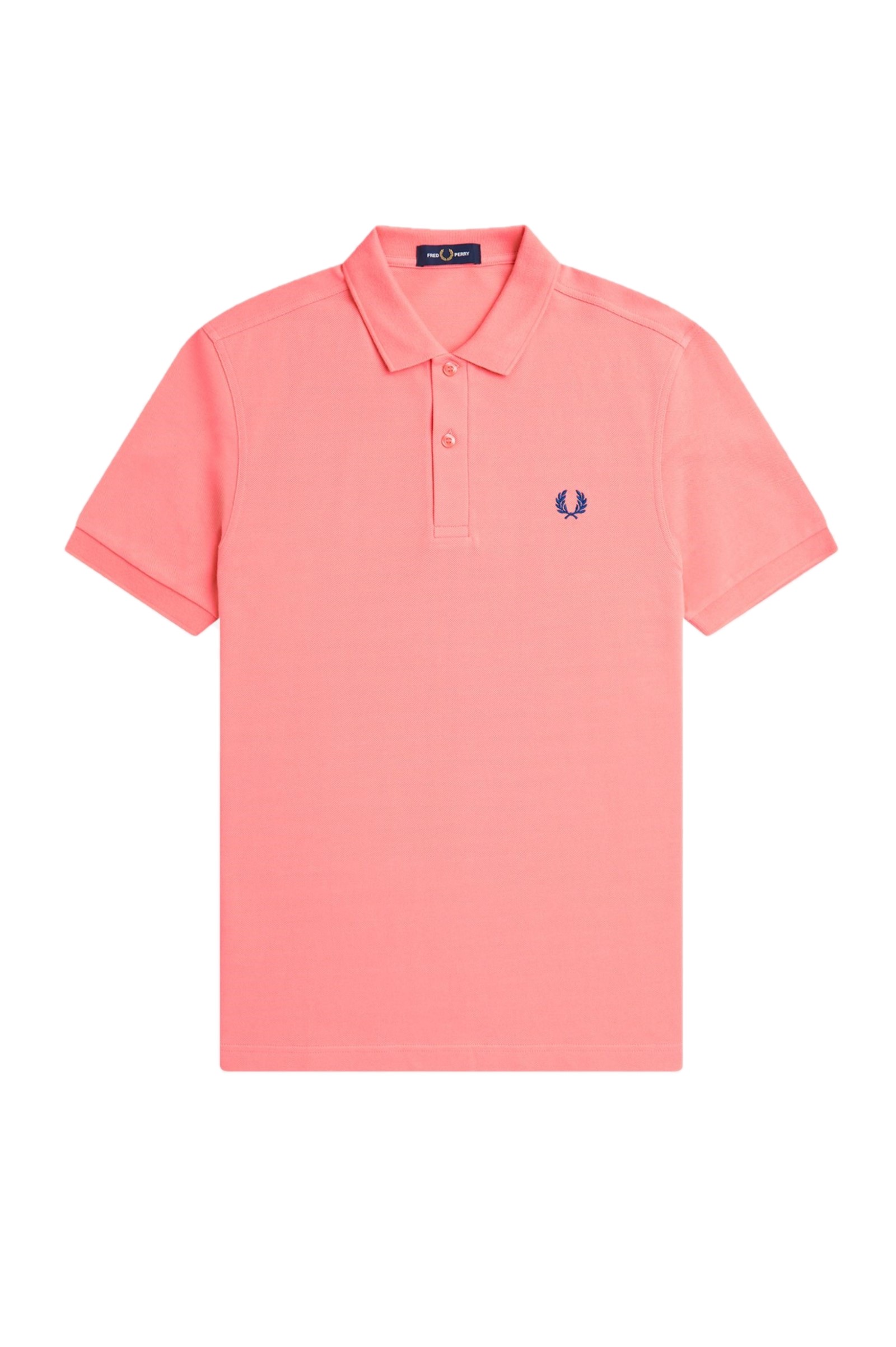 Fred Perry Fred Perry Slim Fit Plain Polo Coral Heat / Shaded Cobalt