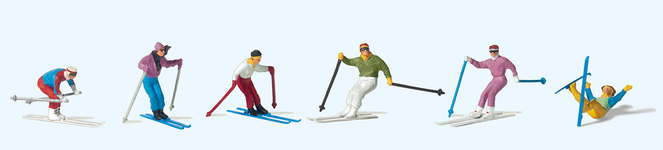 12 Downhill Skiers Terrarium Figures 10313