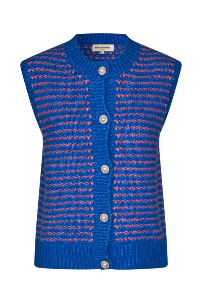 Lollys Laundry Nynnell Knit Vest Sl - Blue