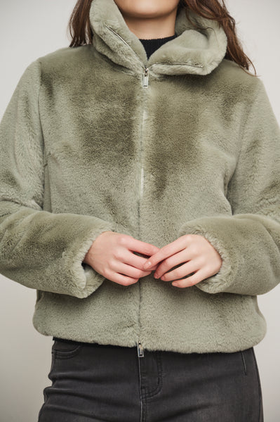 Rino and Pelle Sallie Faux Fur Jacket - Artichoke