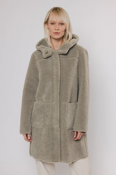 Rino and Pelle Alina Reversible Hooded Coat - Artichoke