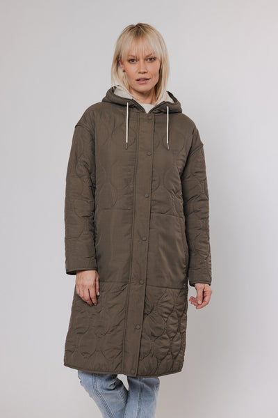 Rino and Pelle Elfie Hooded Coat With Teddy Lining - Hunter