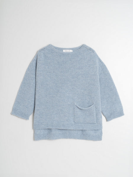 Indi & Cold Pale Blue Sweater With Round Neck