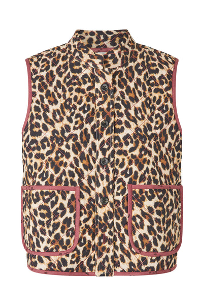 Lollys Laundry Cairoll Quilted Vest - Leopard Print