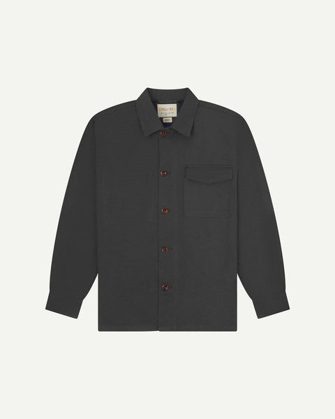 USKEES Men's Organic Buttoned Workshirt - Charcoal