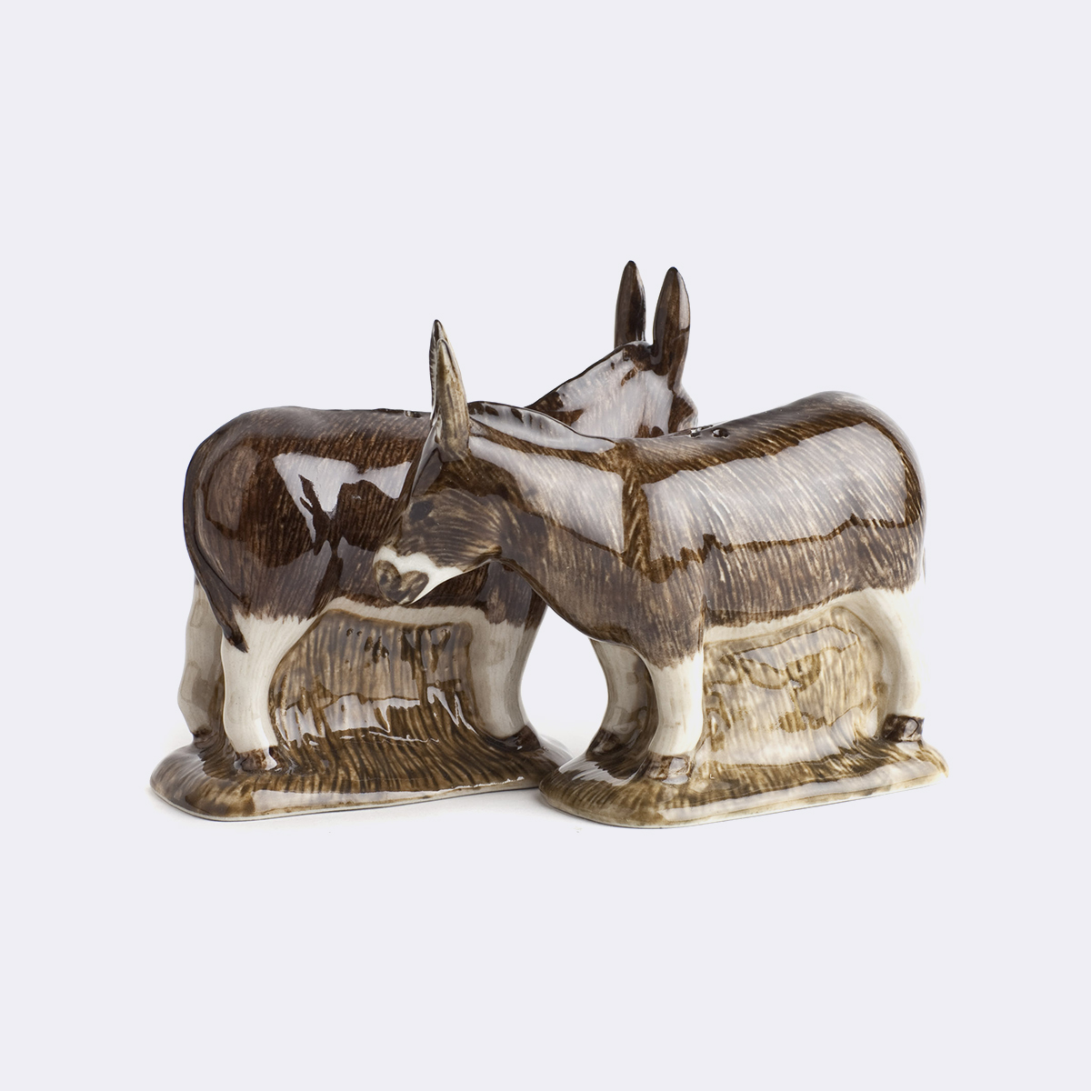 Quail Ceramics Hand Painted Ceramic Donkey Salt and Pepper Shakers