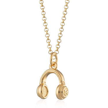 Scream Pretty  Headphones Necklace - Gold Plated