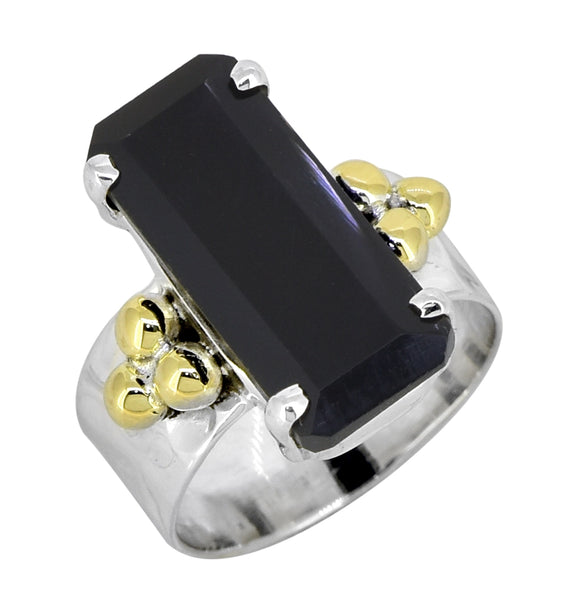 Tiramisu Black Onyx Ring | Sterling Silver