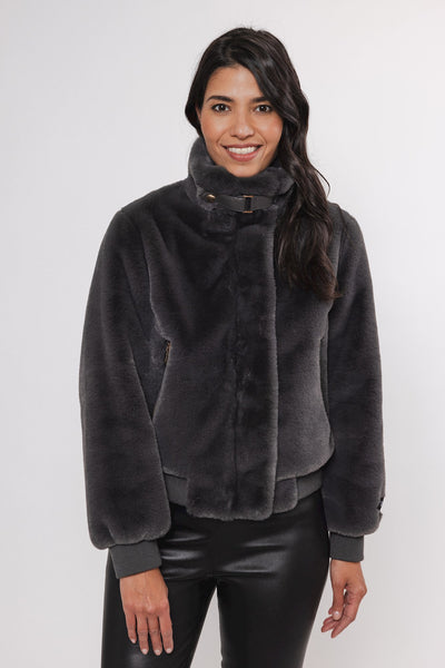 Rino and Pelle Ambra Fake Fur Jacket - Graphite