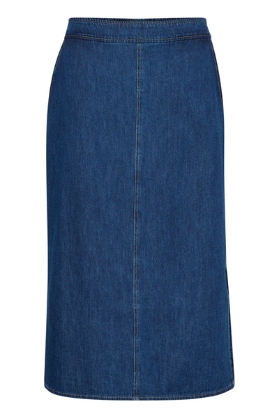 Part Two Lizzie Denim Skirt In Medium Blue Denim