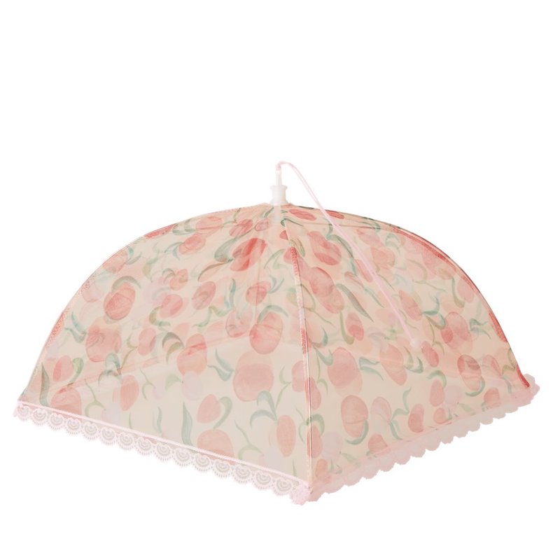 rice Medium Mesh Foldable Food Cover with Peach Print