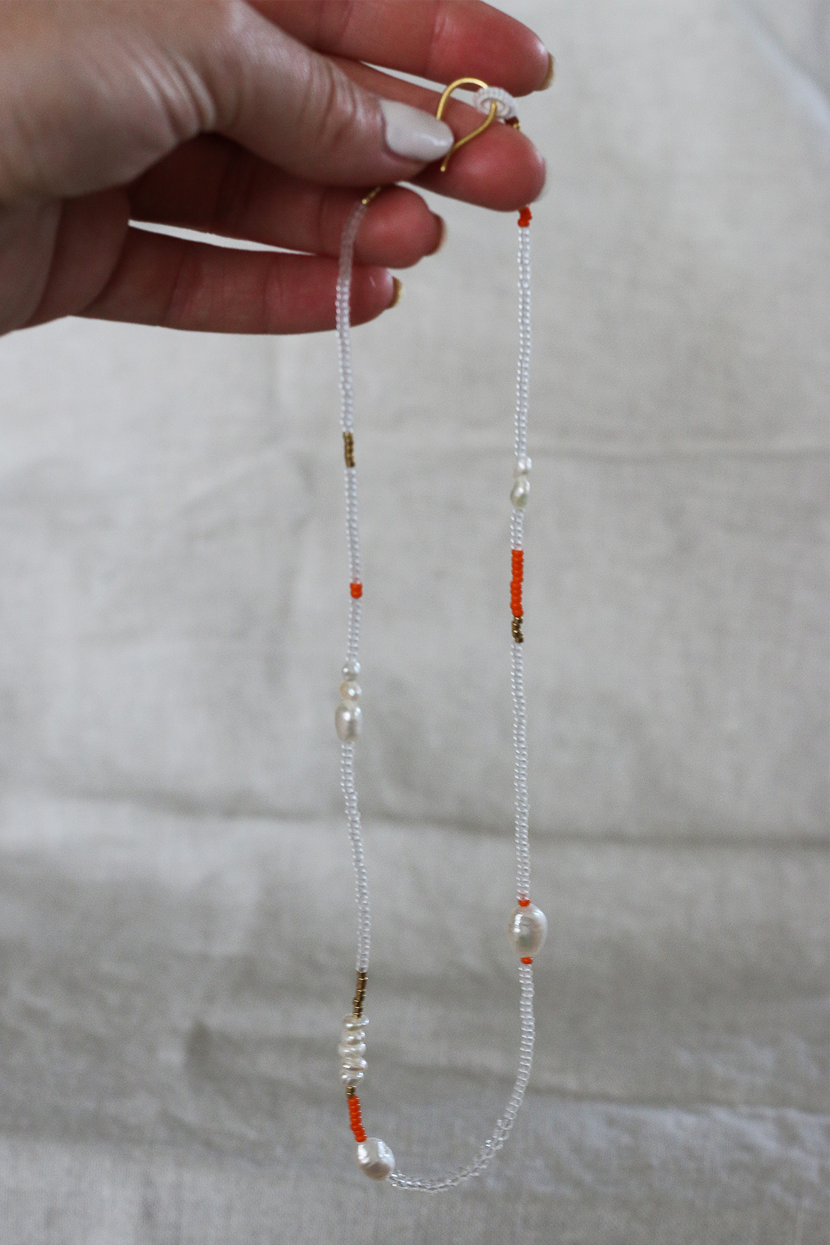 Pebble and Loop Maji Coral Necklace