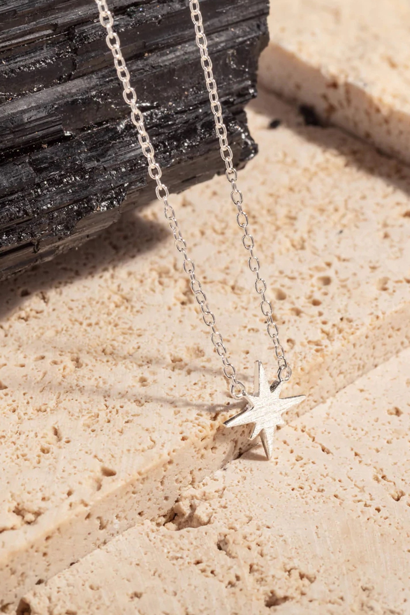 Claire Hill Designs Silver Brushed North Star Necklace