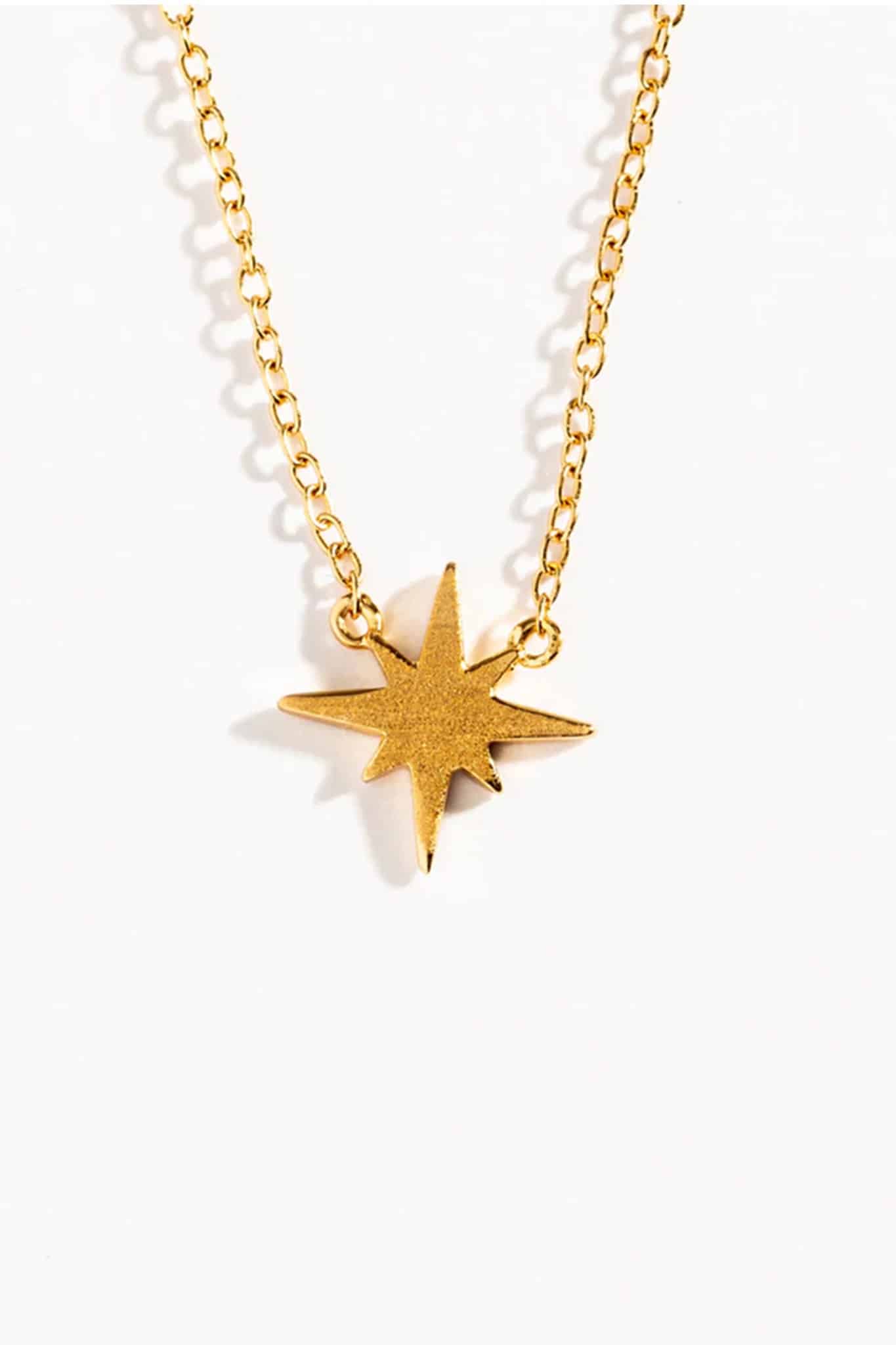 Claire Hill Designs Gold Brushed Vermeil North Star Necklace