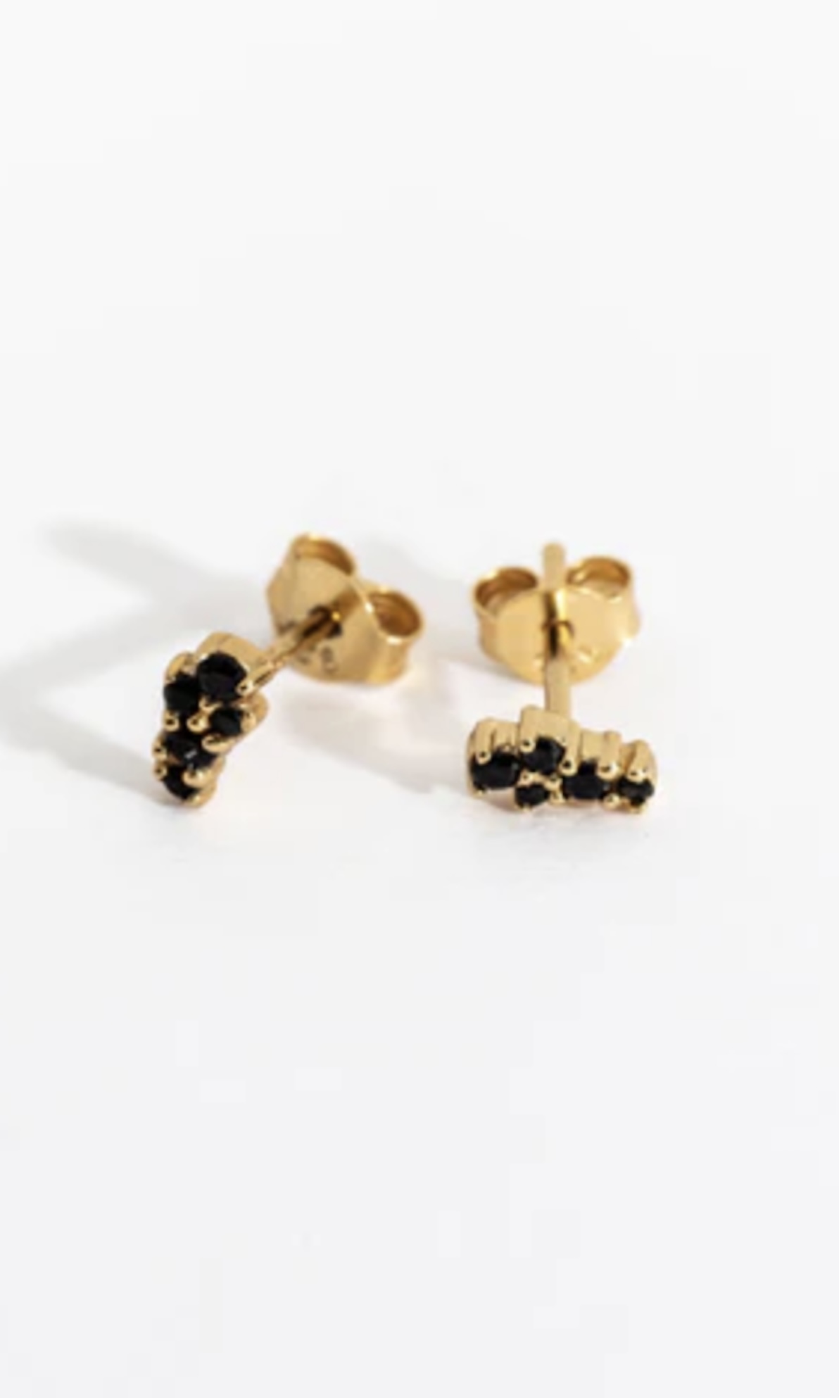 Claire Hill Designs Mini Black and Gold Galaxy Stud Earrings