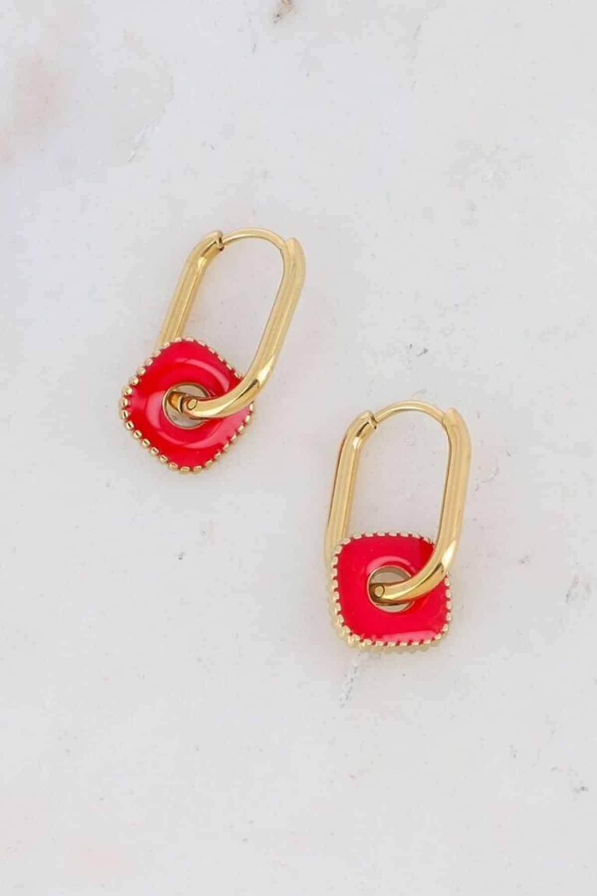 Bohm Paris Rouge Solea Enamel Earrings