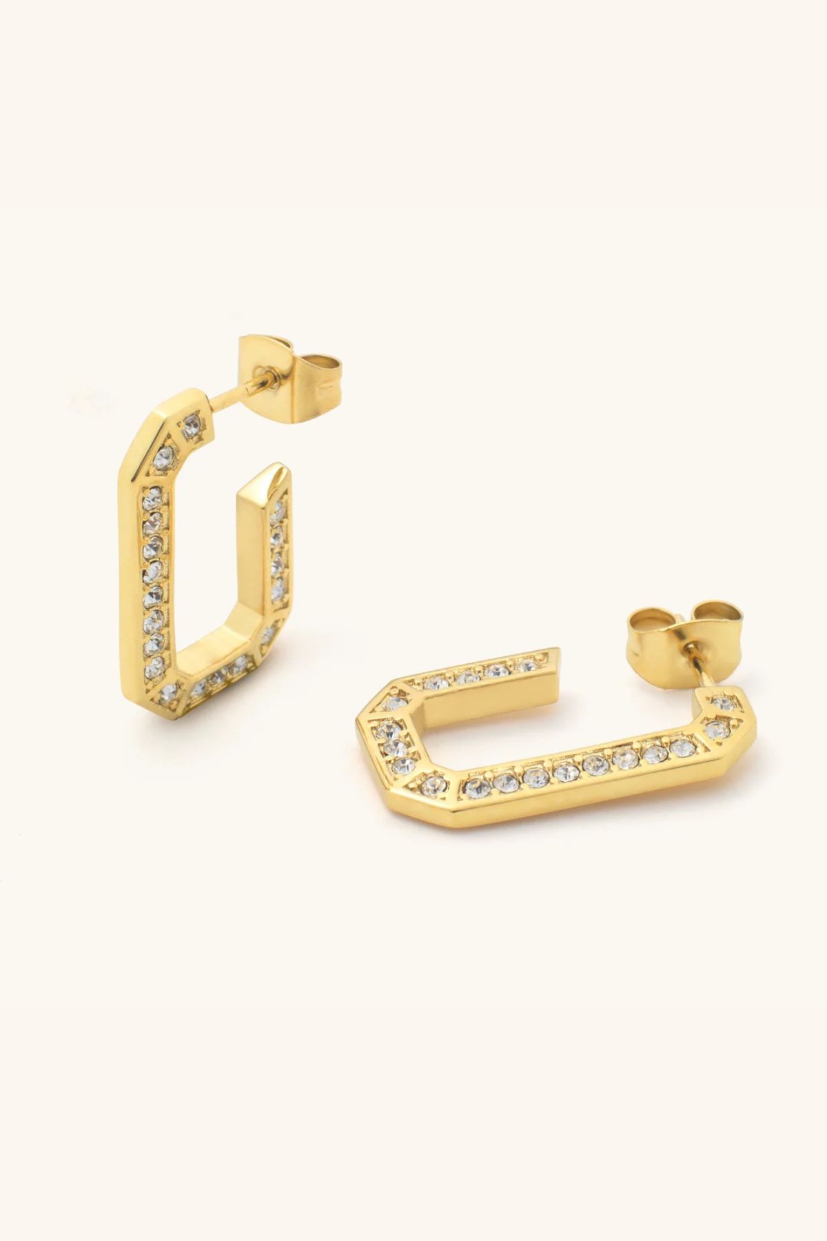 D. Louise Jewellery Gold Classic Pave Earrings