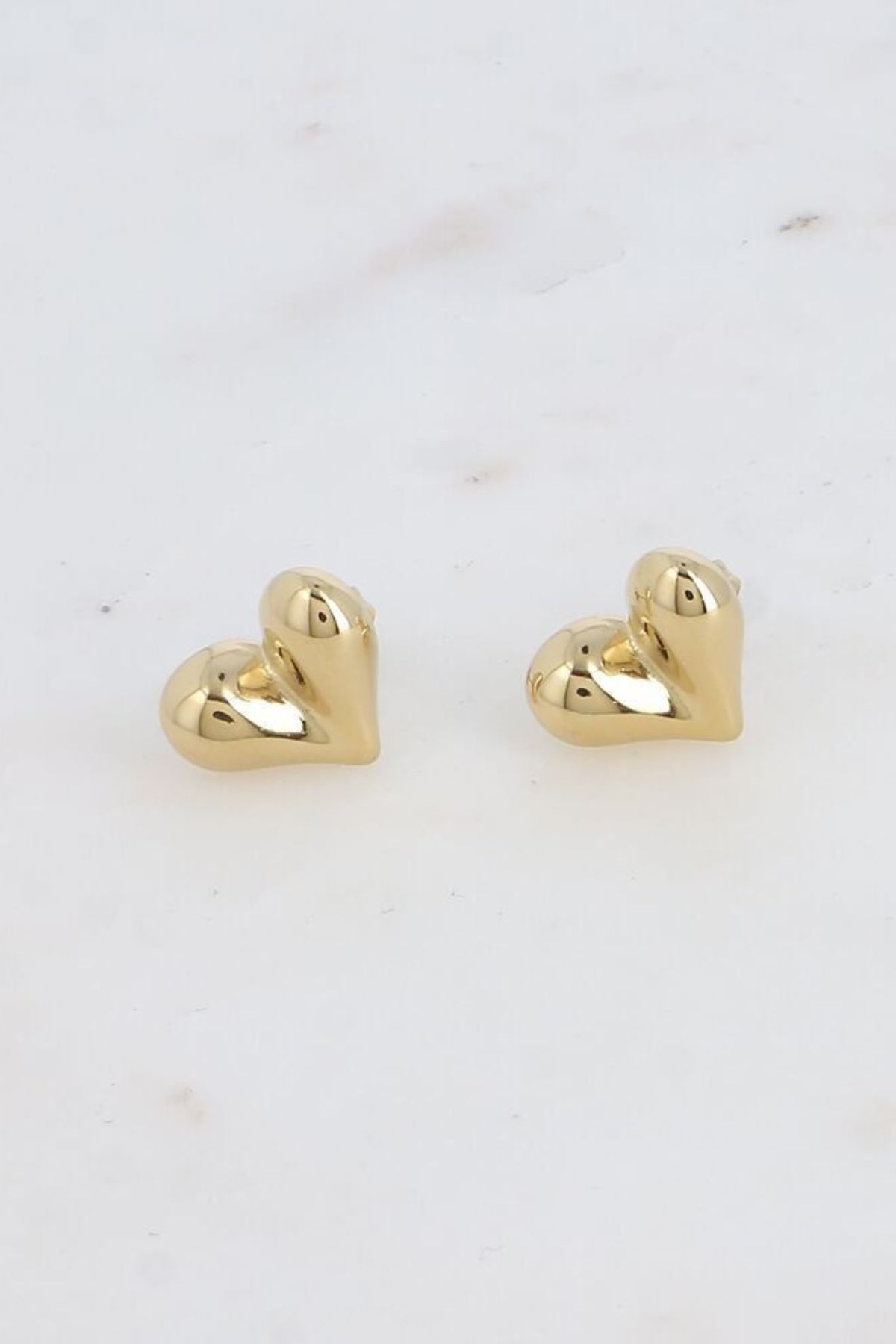 Bohm Paris Gold Domed Heart Earrings