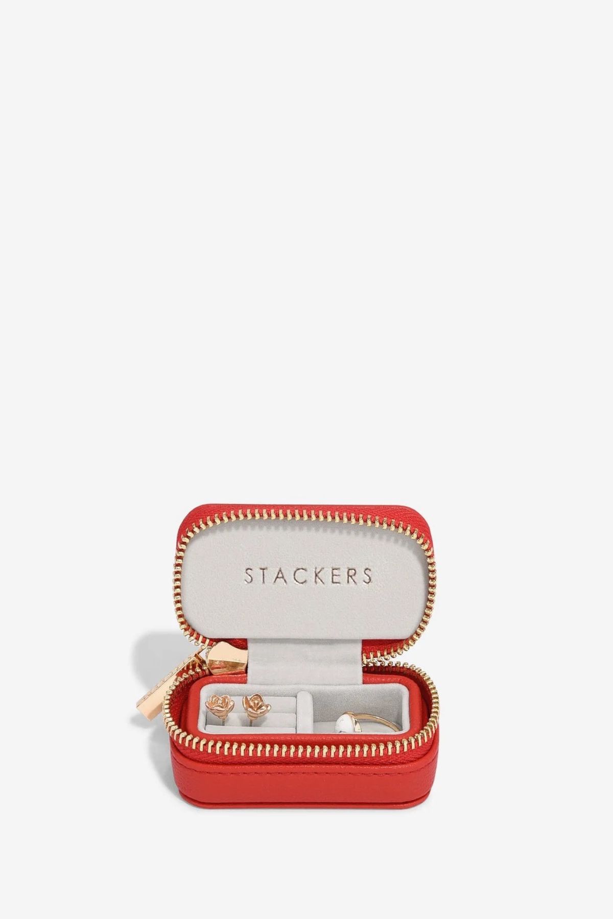 Stackers Red Petite Zipped Travel Jewellery Box