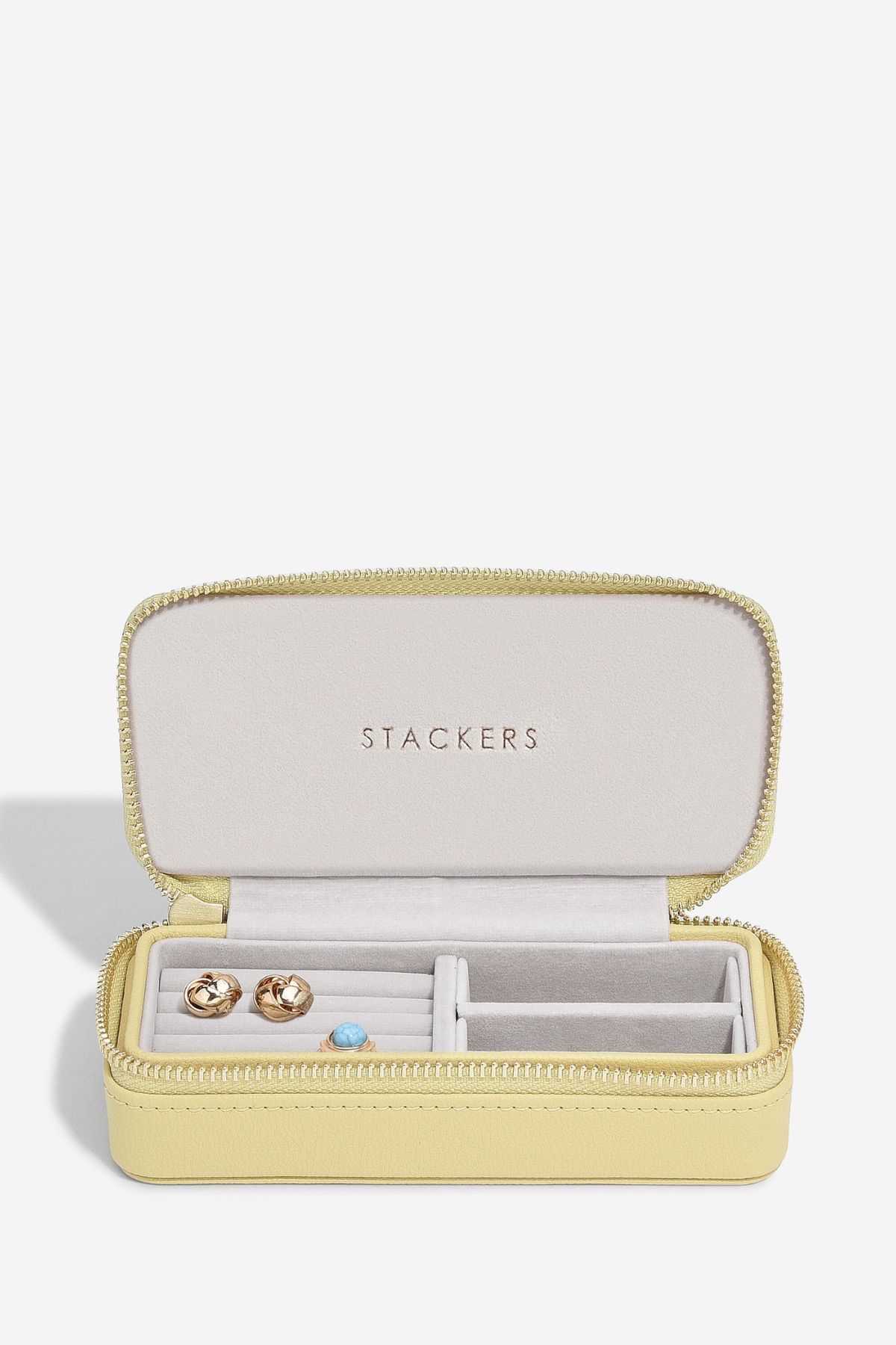 Stackers Medium Yellow Zipped Travel Jewellery Box