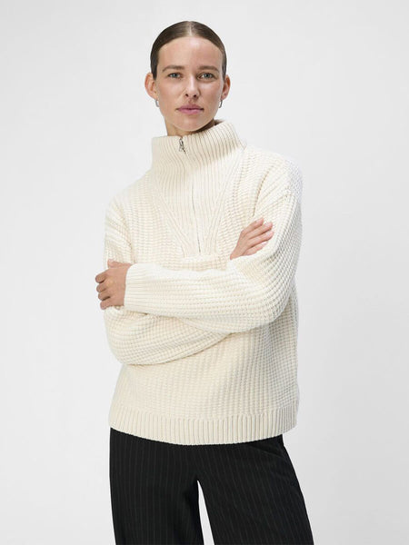 Object Tina Half Zip Knitted Pullover