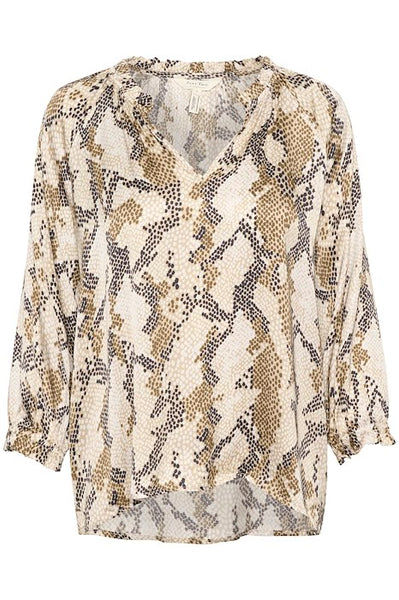 Part Two Elsia Blouse In French Oak Snake Print