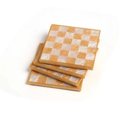 Tiramisu Orange and Cream Checkerboard Coaster