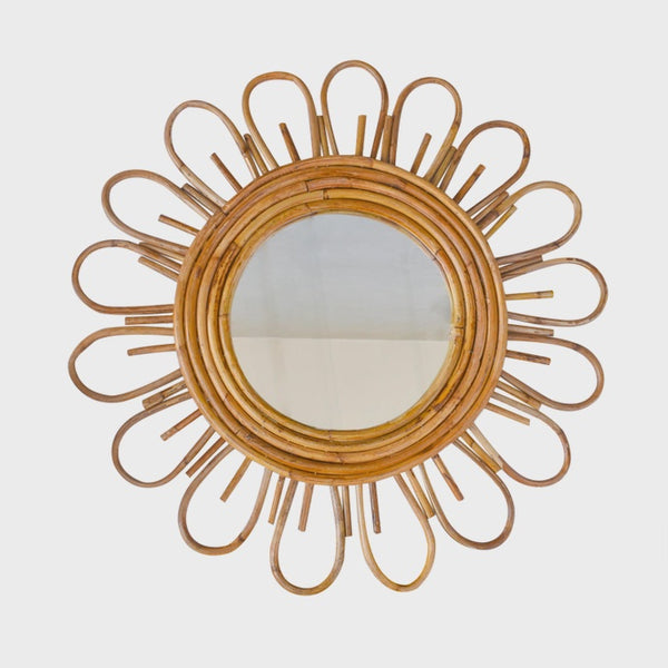 Tiramisu Large Rattan Flower Mirror