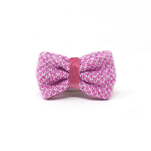 Stocky & Dee Large Harris Design - Luxury Dog Bow Tie - Pink & Dove