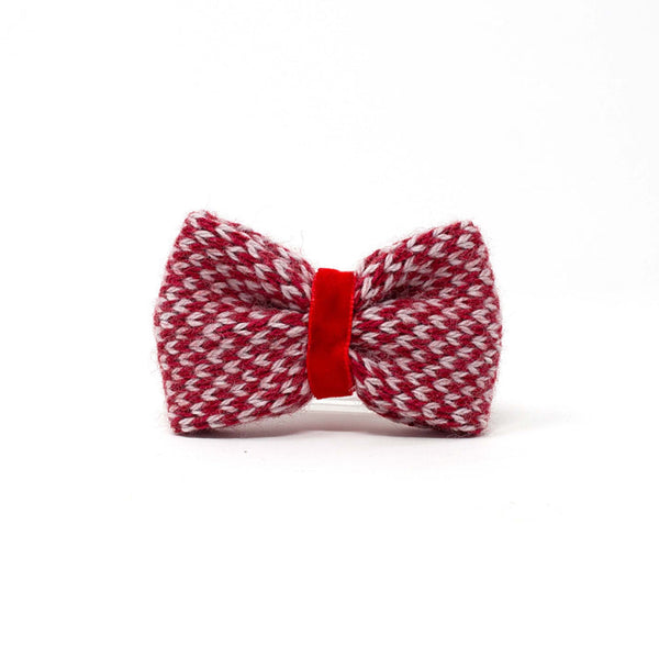 Stocky & Dee Small Harris Design - Luxury Dog Bow Tie - Rosehip & Dove