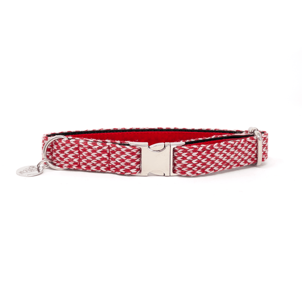 Stocky & Dee Extra Small Harris Design - Luxury Dog Collar - Rosehip & Dove