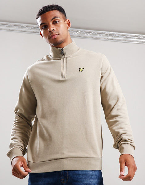 Lyle and Scott Quarter Zip Sweat In Sage Uniform