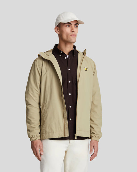 Lyle and Scott Zip Through Hooded Jacket In Sage Uniform