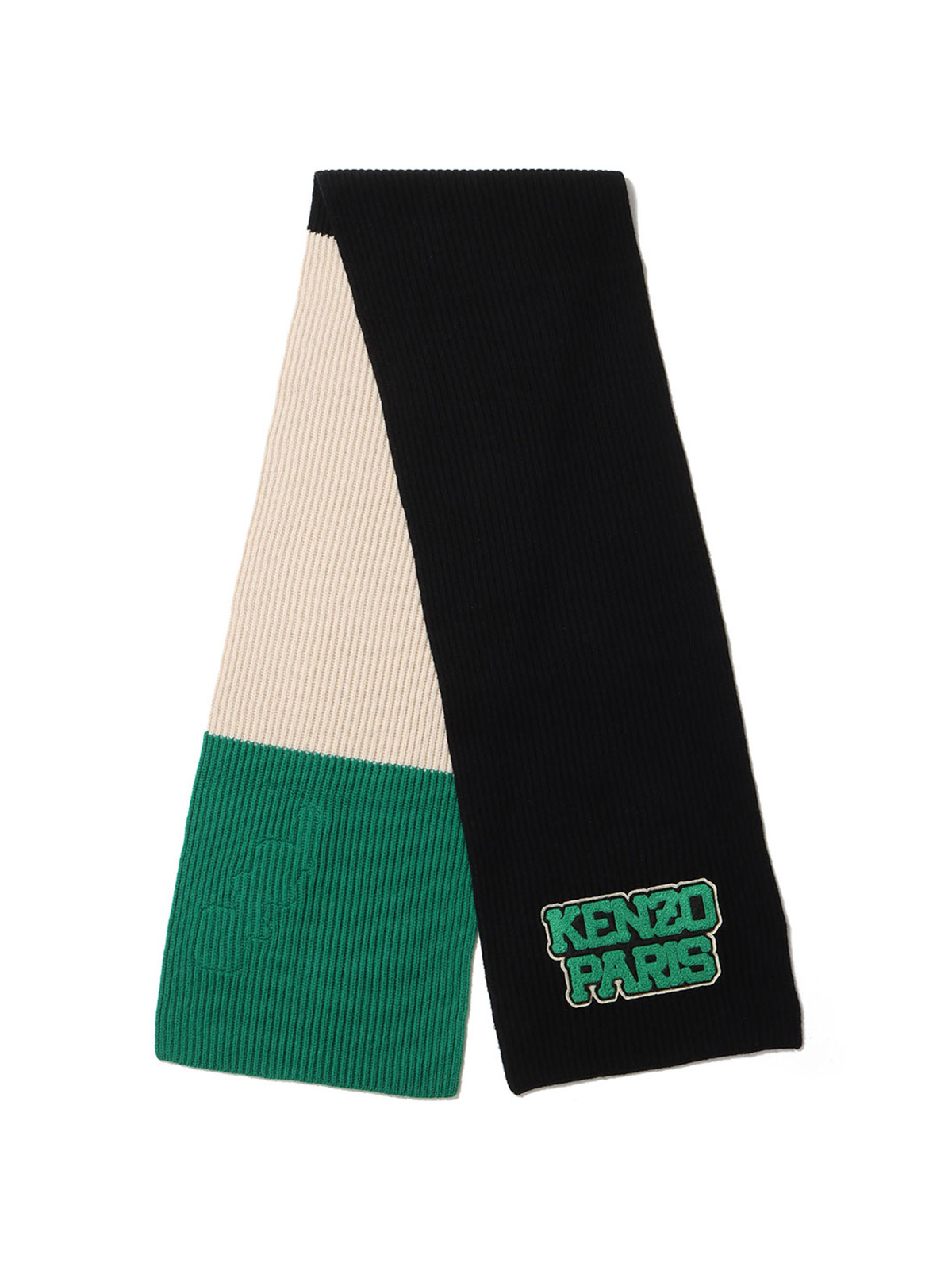 Kenzo  College Logo Patch Wool Scarf