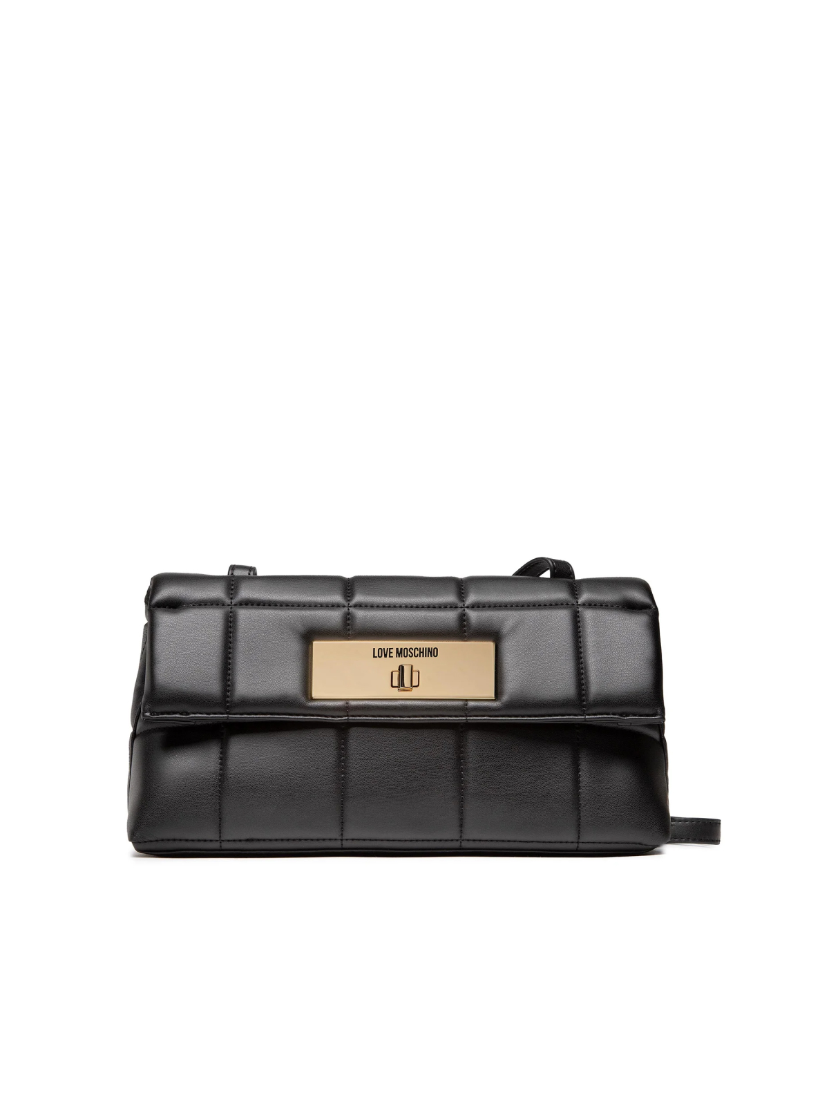 MOSCHINO Turn Lock Logo Plaque Crossbody Bag