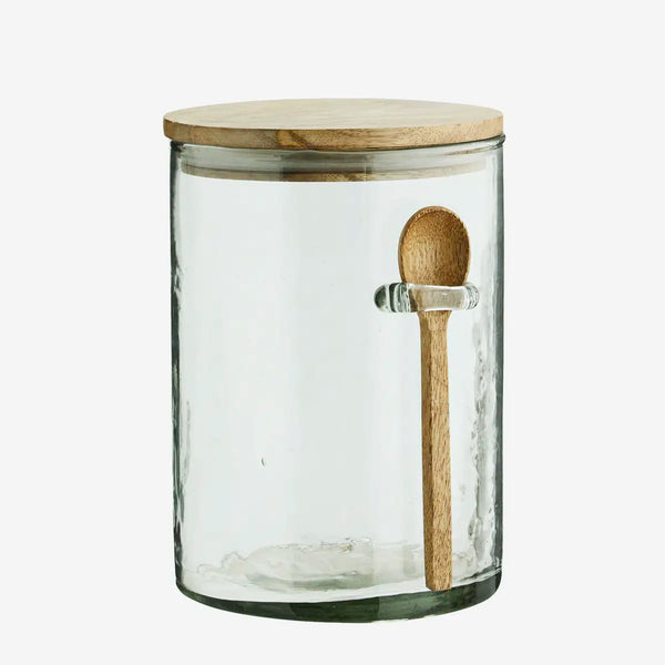 Madam Stoltz Glass Jar With Spoon