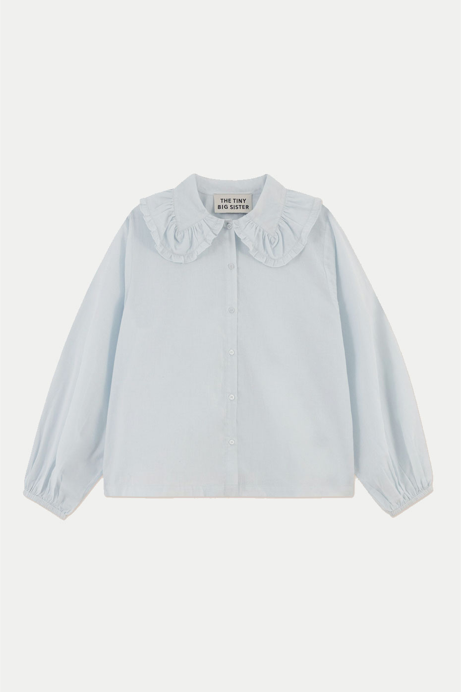 The Tiny Big Sister Pastel Blue Frill Neck Blouse