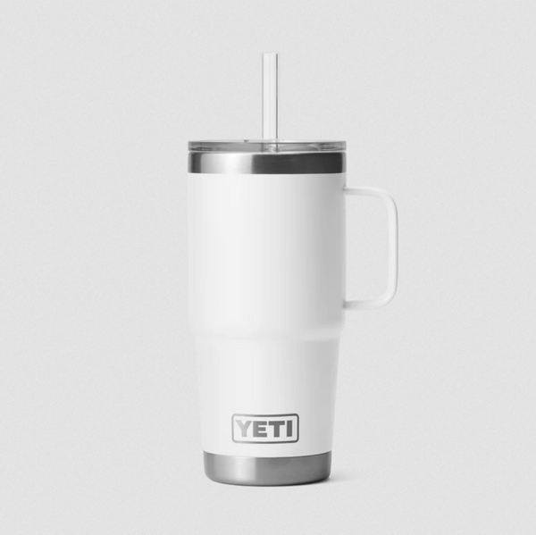 Yeti Rambler 25 Oz Reisetasse Mit Strohalm Weiss