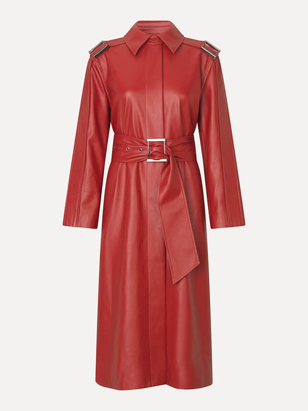 Stine Goya Oversized Trench Coat - Red Ochre