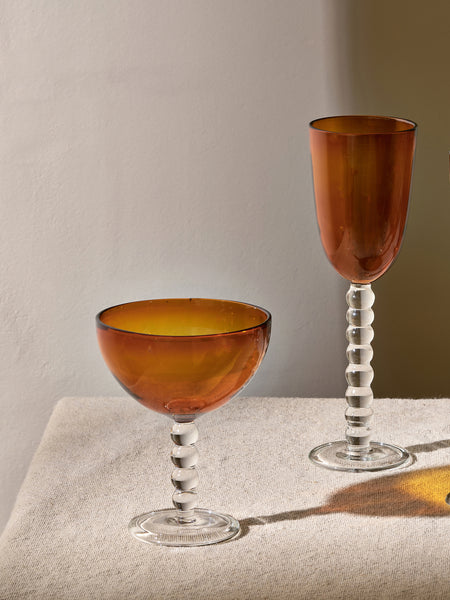 Nkuku Thimma Coupe Glass Amber