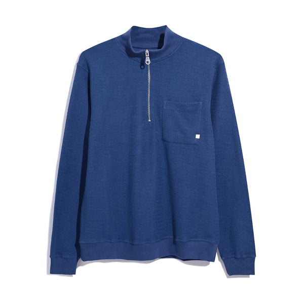 Farah F4kfe010 Andres 1/4 Zip In Dusk Blue