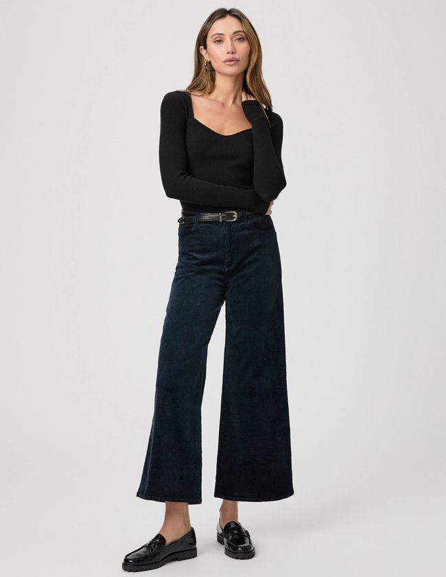 Paige Jeans Harper Ankle Trouser - Navy Velvet