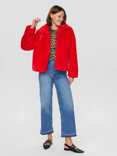 Numph Nuwinda Coat - High Risk Red